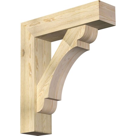 Ekena Millwork Olympic Block Rough Sawn Bracket w/ Offset Brace, Douglas Fir, 8"W x 32"D x 36"H BKT0806X32X36OLY05RDF